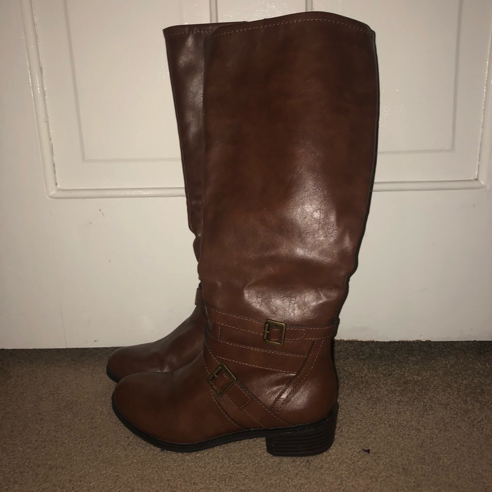 Brown riding boots